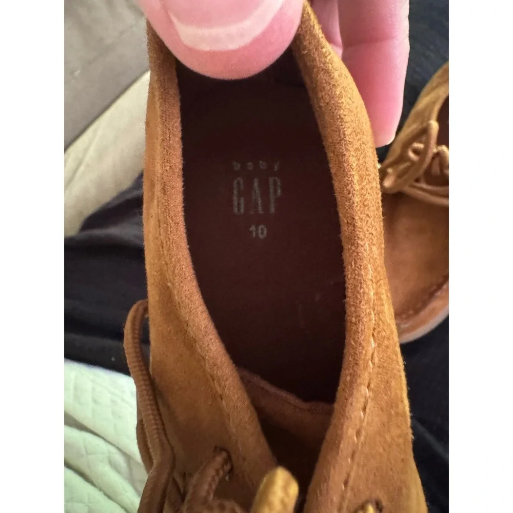Baby Gap Toddler Boys Tan Brown Faux Suede Moc Boots Size 10